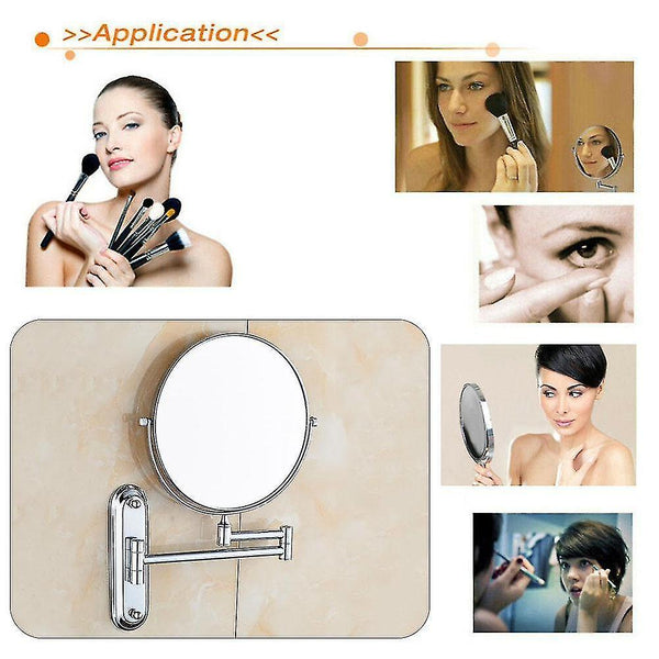 Mirrors space saving bathroom makeup mirror 10x magnifying round easy install shaving decorative rotatable