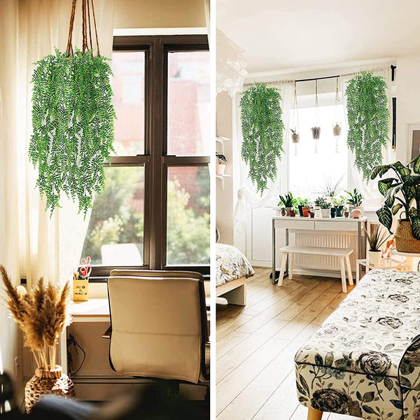 2 Pcs Artificial Plants Hanging Hanging Plants Artificial Leaves Decor Artificial Flora