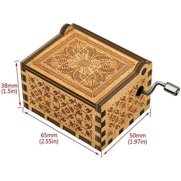 Wooden Music Box Hand-cranked Music Box Antique Carved Music Box Music Boxes