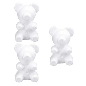 20X12X12CM White Acupuncture Models 3pcs Modelling Craft Bear Polystyrene Bear Valentine Floral Arrangements Diy Bear