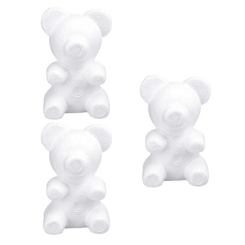 20X12X12CM White Acupuncture Models 3pcs Modelling Craft Bear Polystyrene Bear Valentine Floral Arrangements Diy Bear