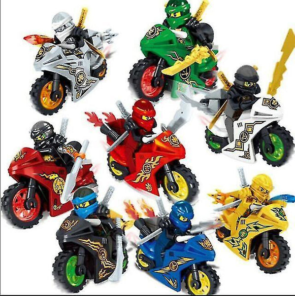 Action Toy Figures 8Pcs Ninjago Motorcycle Set Minifigures Mini Figures Fits Major Blocks Ninja Toy