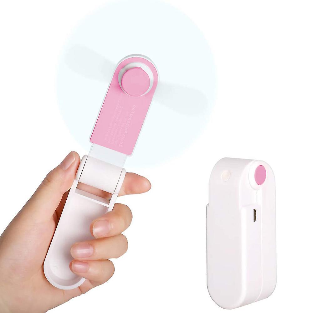 Pink Hand Fan 1200mah Small Fan Hand Fan Usb Fan Mini Portable Powered Hand Fans & Misters