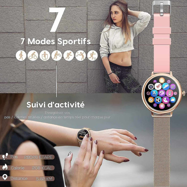 Watches women's smartwatch with female function  gold waterproof sports smartwatch  blood oxygen and heart