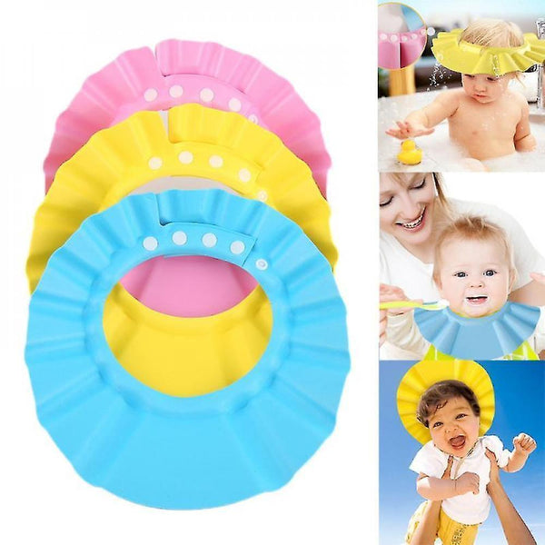 Shower caps shampoo cap durable baby bath visor hat adjustable baby shower protect eye water-proof hair wash