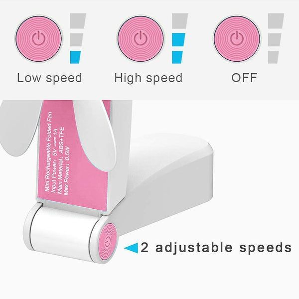 Pink Hand Fan 1200mah Small Fan Hand Fan Usb Fan Mini Portable Powered Hand Fans & Misters