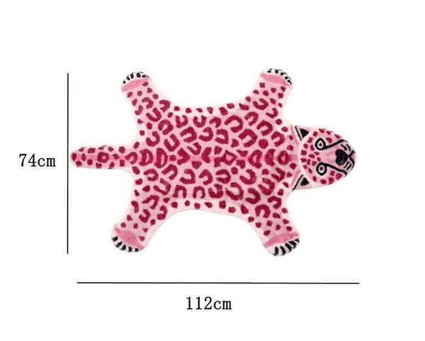 Bath mats rugs pink imitation leopard pattern rug faux skin leather nonslip mat washable animal print carpet