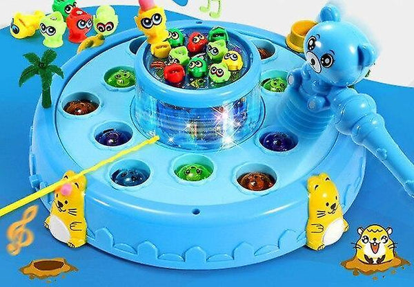 Fishing Toys Children Playing Hamster Fishing Plate 2 In 1 Toy Boy Girl Puzzle Music Toys