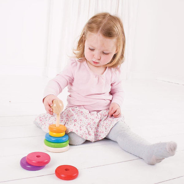 Sorting Stacking Toys My First Wooden Rainbow Stacker - Stacking Rings