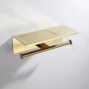 Toilet paper holders brushed gold stainless steel toilet roll holder double ring gold