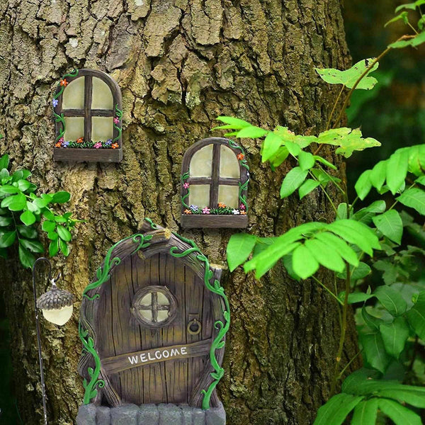 Elf Door Kit Garden Fairies And Elf Doors Miniature Fairy Lawn Ornaments & Garden Sculptures