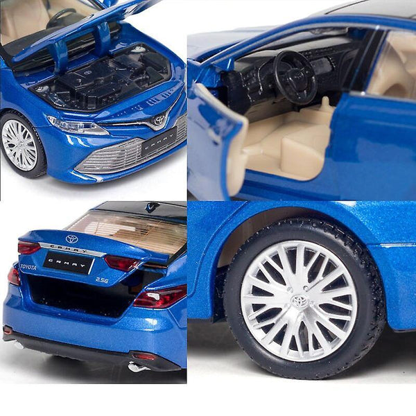 Toy cars 1:32 toyota camry car alloy car die toy car model sound and light children's toy collectibles blue