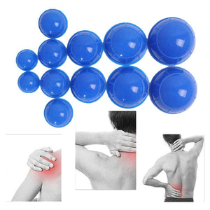 12 Pcs Silicone Cupping Set Acupuncture Cupping Therapy Set Body Massage Cup Set Vacuum Massage Cupping For Pain Relief Muscle Relaxation Facial Cleansing Kits