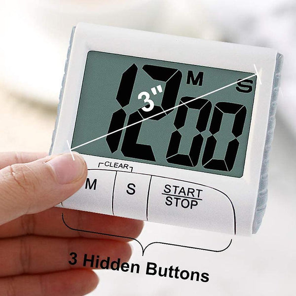 White Kitchen Timer Digital Timer Magnetic Countdown Stopwatch Kitchen Cooking Timers