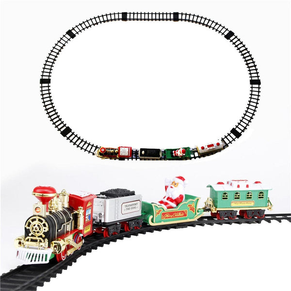 Christmas gift kids Lights Sounds Train Set Railway Tracks Toys Xmas Train