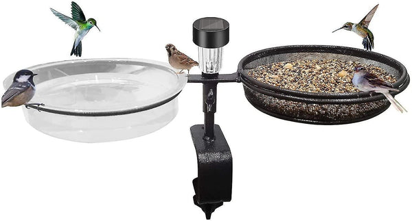 Bird Feeders Solar Bird Feeder And Bath Balcony or Flower Pot Holder