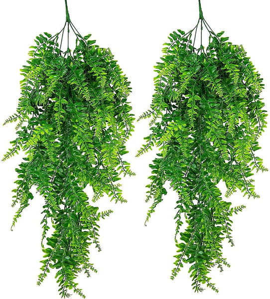 2 Pcs Artificial Plants Hanging Hanging Plants Artificial Leaves Decor Artificial Flora