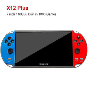 Video Game Consoles X12 plus 7 inch video game console built in 1000 games 16gb handheld double joys