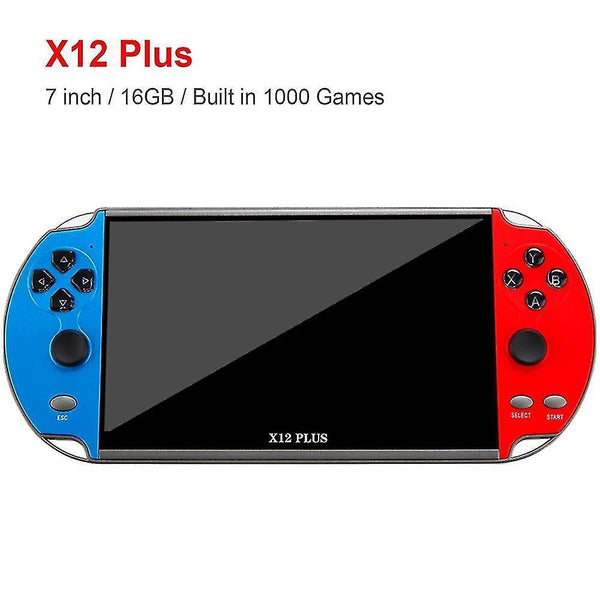 Video Game Consoles X12 plus 7 inch video game console built in 1000 games 16gb handheld double joys