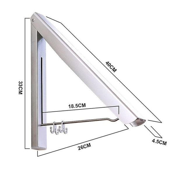 Home Retractable Clothes Rack - Wall Mounted Folding Clothes Hanger Drying Rack For Laundry Room Closet Storage Organization Aluminum Easy Installat Utility Hooks