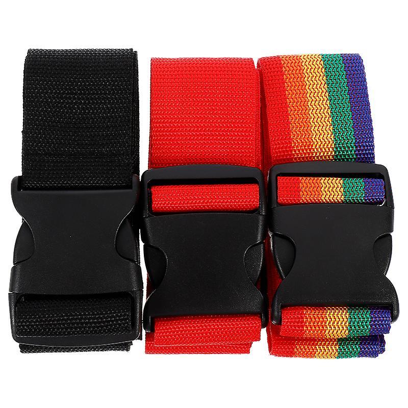 200X5X1.5CM Colorful Luggage Straps 3pcs Travel Luggage Straps Adjustable Luggage Straps Durable Suitcase Belts