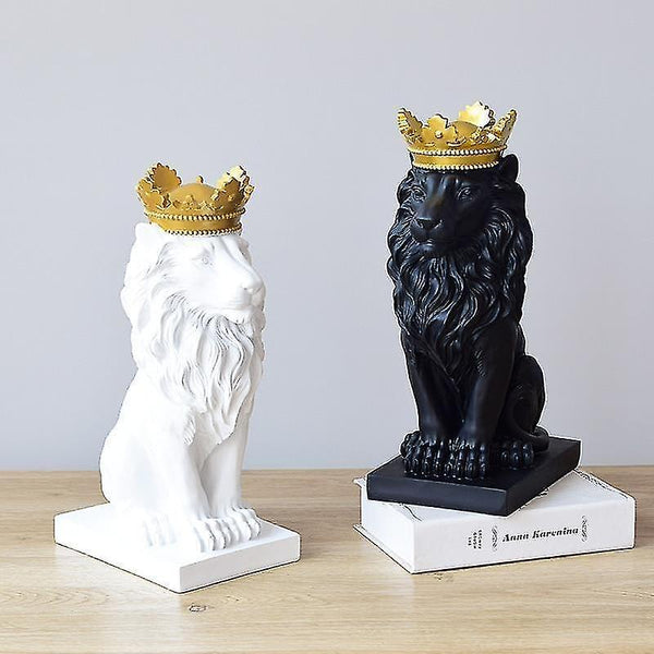 Sculptures statues nordic style abstract lion king statue for decor 17x10x8cm gold