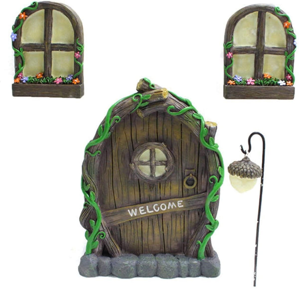 Elf Door Kit Garden Fairies And Elf Doors Miniature Fairy Lawn Ornaments & Garden Sculptures