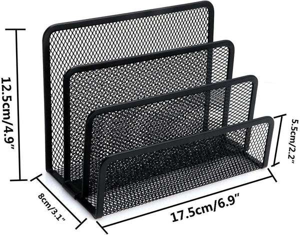 Three Layer Letter Rack Office Desk Organizer Made Of Metal Wire Bookcases & Standing Shelves