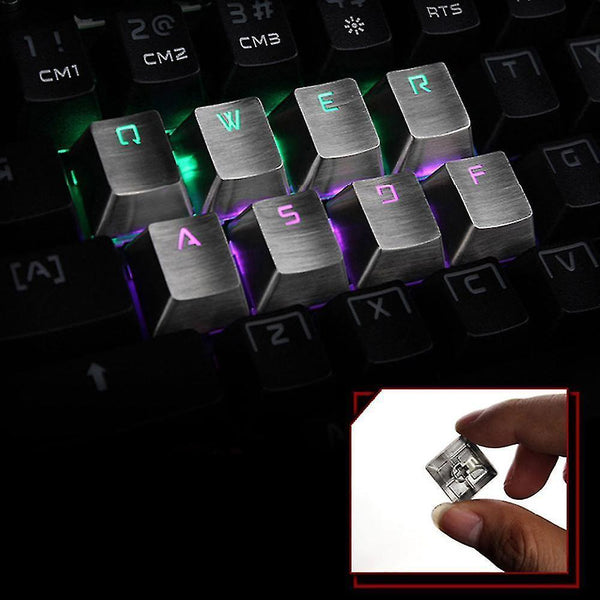 Remote controls stainless steel direction arrow keycaps for cherry mx switch mechanical gaming keyboard qwerasdf