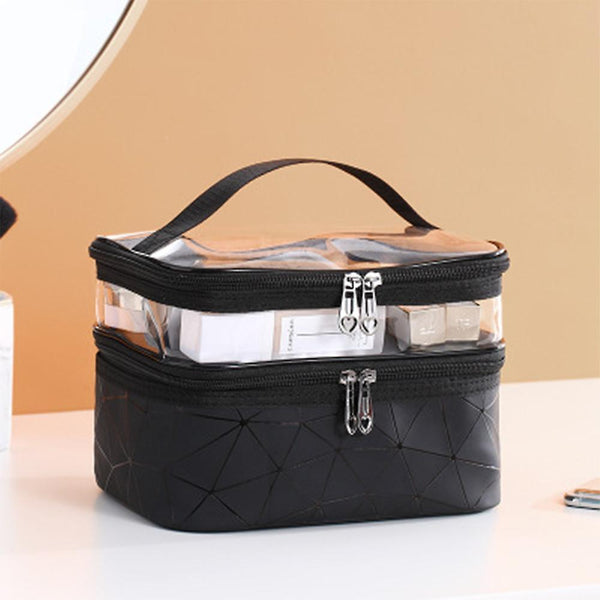 Toiletry Bag Double-layer Cosmetic Bag Transparent Large For Travel Cosmetic & Toiletry Bags