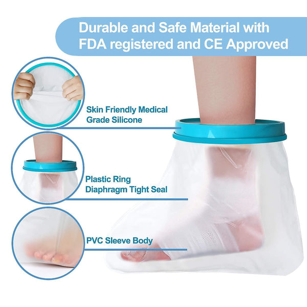 Plaster Protection Foot For Showering Bandage Protection Waterproof Adults For Broken Toe Ankle Burning Reusable Plaster Shower Protection Leg Kee Corn & Callus Care Supplies