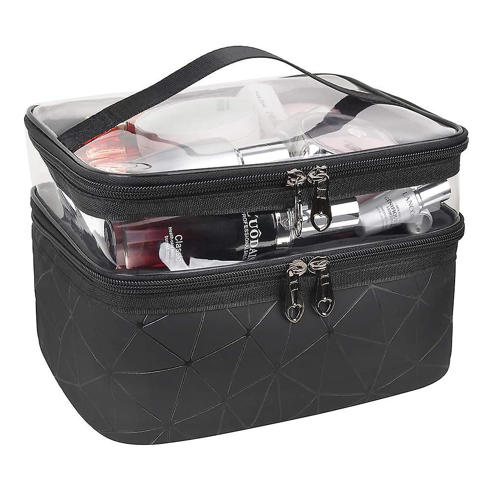 Toiletry Bag Double-layer Cosmetic Bag Transparent Large For Travel Cosmetic & Toiletry Bags