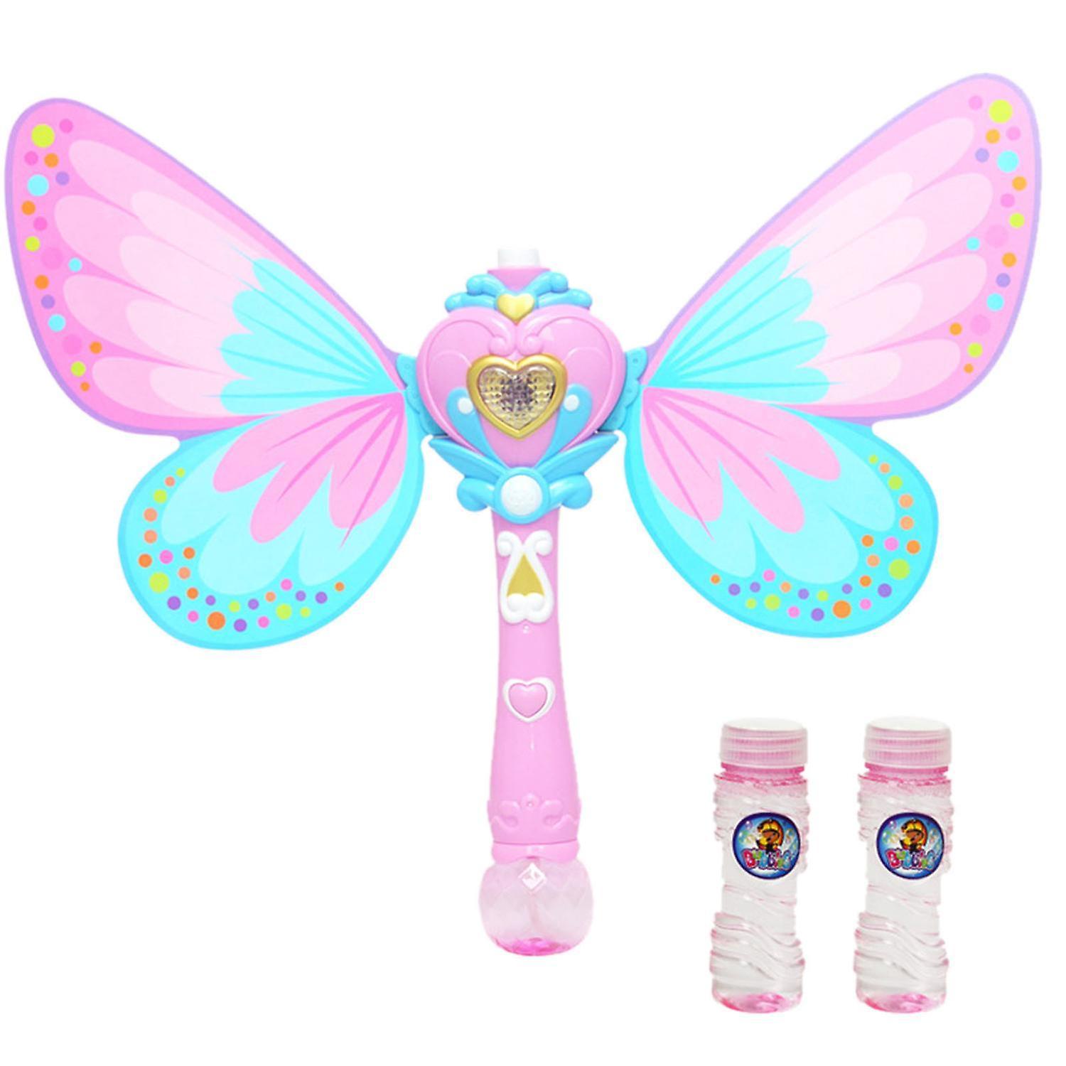 Bubble blowing toys children's butterfly fairy magic bubble wand automatic bubble machine birthday wedding pink