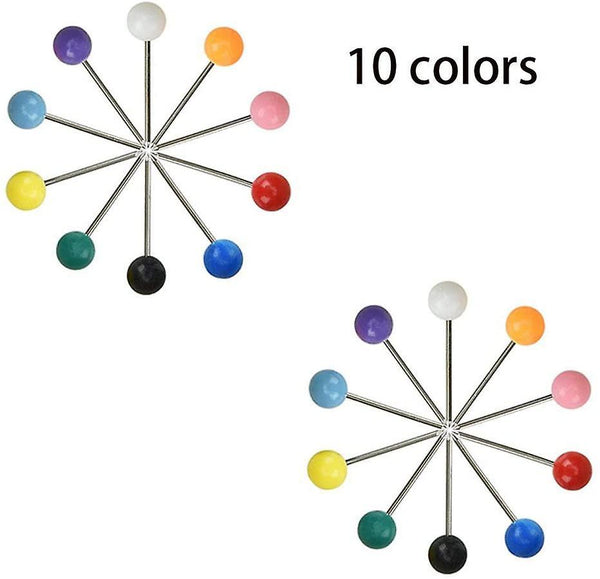 500 Pcs Round Head Pin Plastic Head & Stainless Steel Needle 10 Colors Plastic Push Pin Plastic Head Push Pins For School Office Family Leisure Tacks & Pushpins