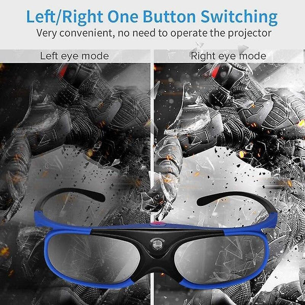 3D Glasses VR Glasses 2Pcs Active Shutter Eyewear DLP Link 3D Glasses USB Rechargeable For Compatibl