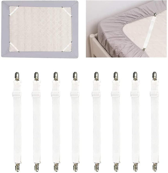 Adjustable Bed Sheet Tensioner 8 Pieces Elastic Sheet Tensioner Lifting Hooks, Clamps & Shackles