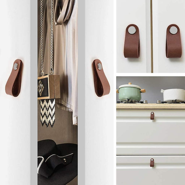 Furniture Handle Leather Handle Furniture Brown Knob Cabinet Handle Grips