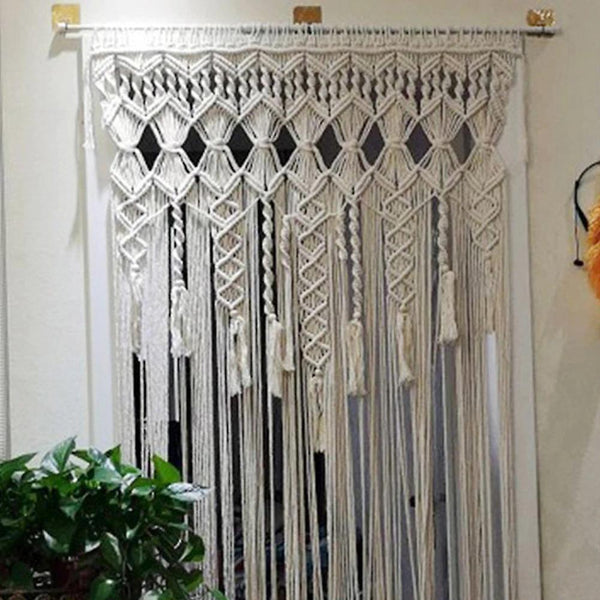 Home Decor Decals Boho Tapestry Wall Hanging Macrame Woven Door Curtain Divider Hanging Dream Catche