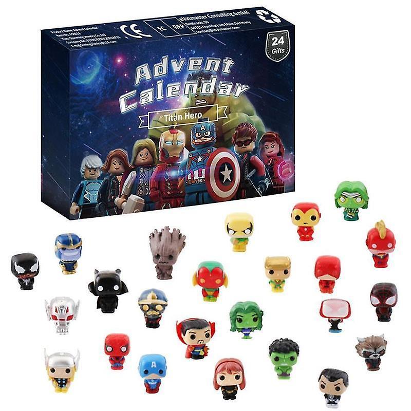 Christmas gift kids as shows 24 Pcs/set Advent Calendar Avengers Figures America Model Toy For Kid C