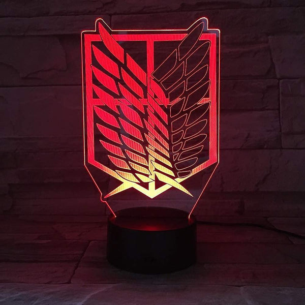 1 Piece 7 Colors Lamp Anime Attack On Titan Wings Of Freedom 3d Light Touch Led Lamp Usb Or 3aa Battery Powered Lamp Kids Gift Remote Controls