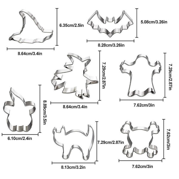 Kitchen Molds 7PCS Halloween Cookie Mold Stainless Steel Cookie Cutter Set