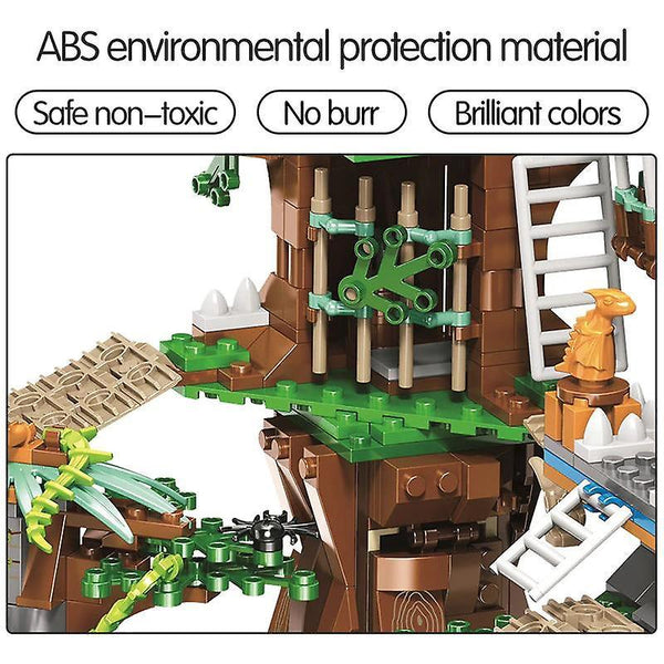 Action Toy Figures 1000Pcs Jurassic World Dinosaur Tree House Building Blocks