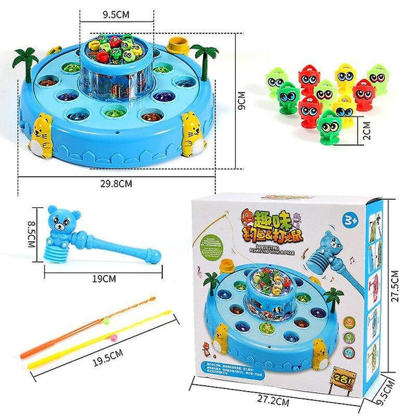 Fishing Toys Children Playing Hamster Fishing Plate 2 In 1 Toy Boy Girl Puzzle Music Toys