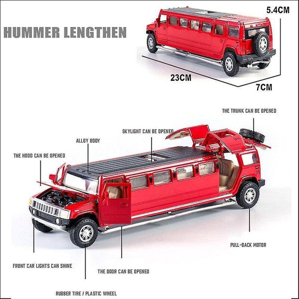 Toy Cars high simulation 1:32 alloy hummer limousine metal diecast car model pull back flashing musi