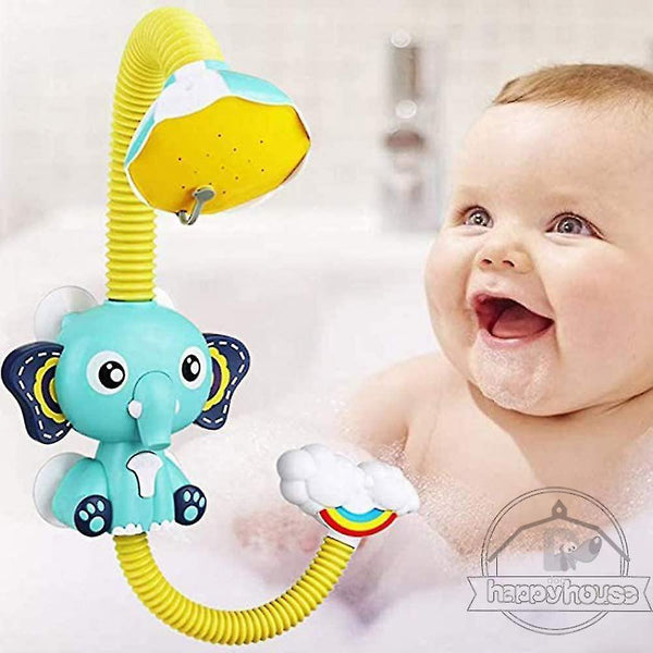 Shower Heads Electric Elephant Pool Bathtub Toys Sprinkler Sucker Spray Water Toys For Kids Blue