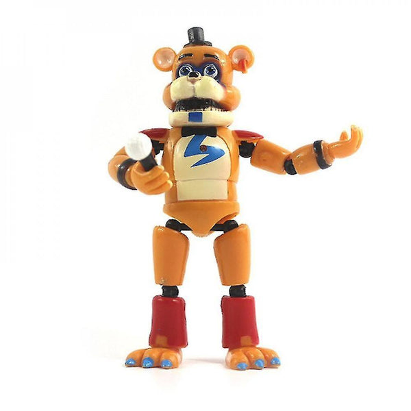 Action Toy Figures 5Pcs Fnaf Freddy Bear Figuras Model 13cm Pvc Light Freddy Anime Figure Toys