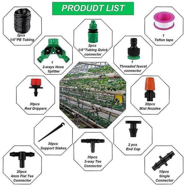 Garden hose fittings valves irrigation drip kit garden irrigation system adjustable automatic micro irrigation kits-30m