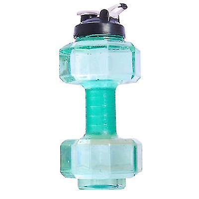 Water bottles 2.5L dumbbell fitness water bottle  portable water cup can be used as fitness equipment green