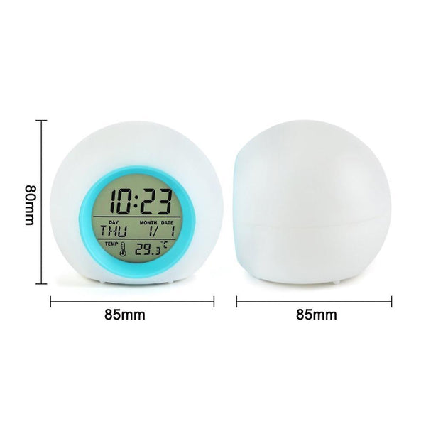 Blue Children's Digital Alarm Clock Led Children Alarm Clock 7 Colors Alarm Clocks