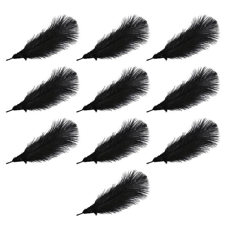 10X20CM Black Feathers 10pcs Decorative Ostrich Feathers Diy Handmade Ostrich Feathers Furniture Decor